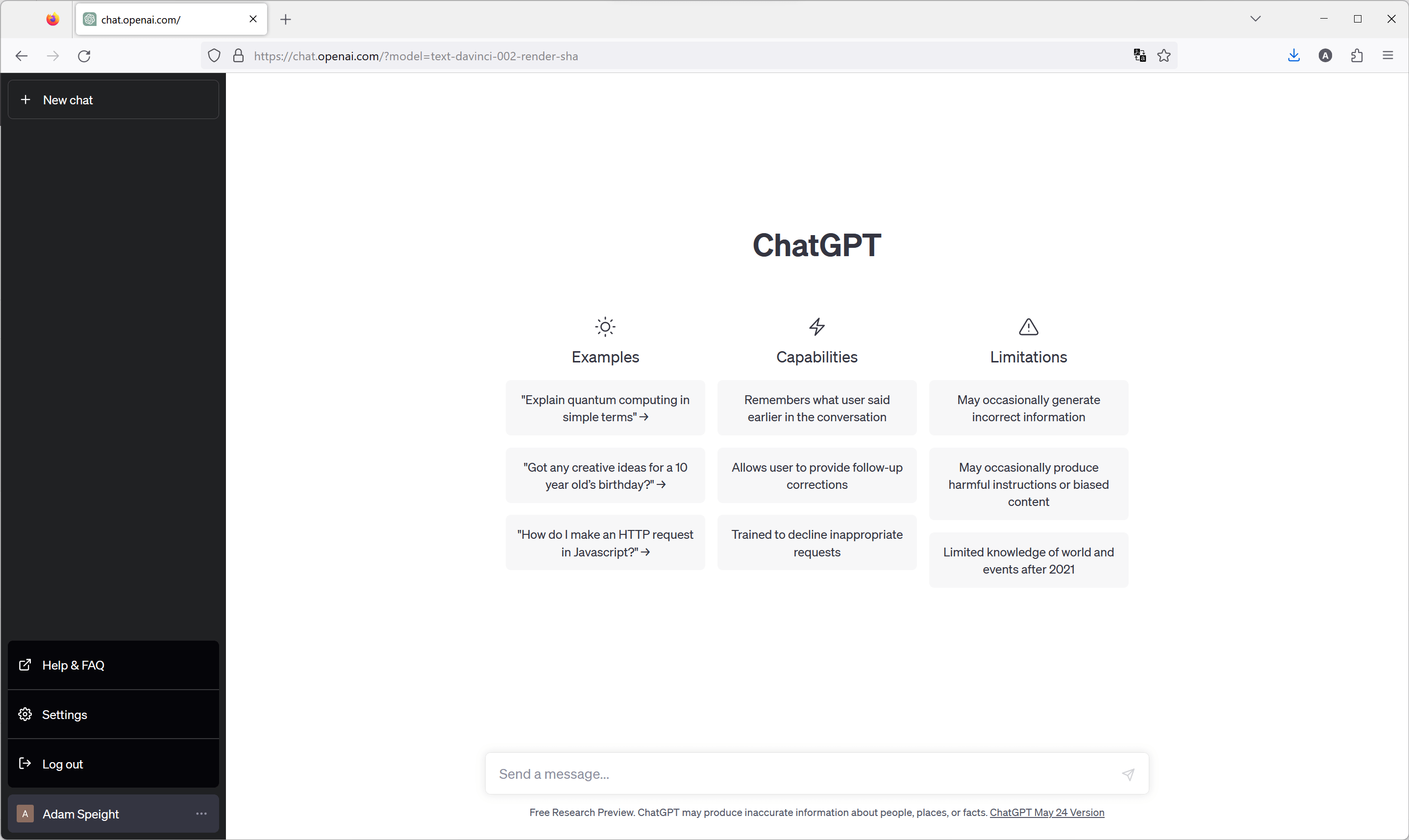 Select Three Dots to the bottom left - ChatGPT